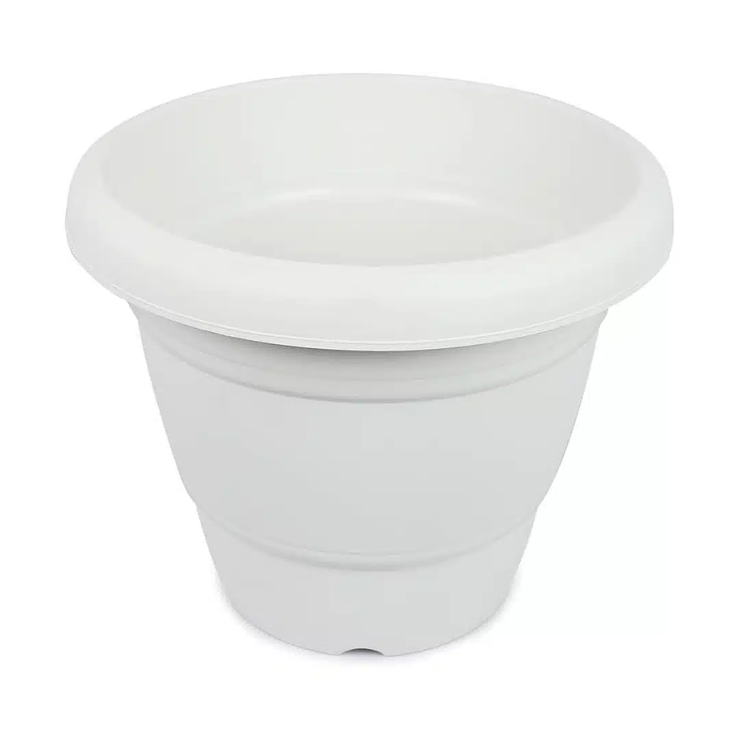 10 Inch White Plastic Pot